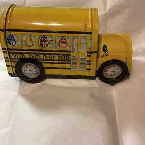 Vintage 1997 M&M Yellow School Bus Collectors Tin